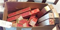 Box of 16 vintage player piano rolls
