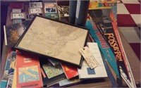 Old Scotland map, pennants, cards, travel maps