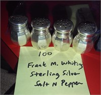 4 Frank M. Whiting Company sterling silver shakers