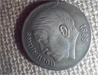 1938 Germany coin medallion Hitler swastika Nazi