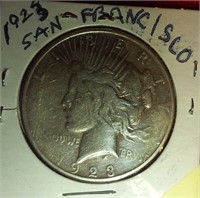1923 Peace silver dollar San Francisco mint