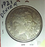 1921 MORGAN silver dollar Denver mint XF?