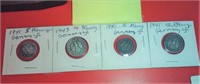 4 Germany Nazi coins with swastika 1941 - 43
