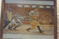 3 framed pics Lou Gehrig & Babe Ruth NY Yankees