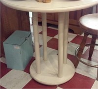 White 36" bar table with barstool