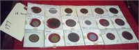18 old foreign coins dated1900 to 1966