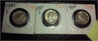 3 old mercury dimes UNCIRCULATED? 1941S 45S 44P