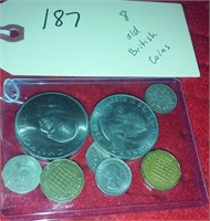 Lot of 8 old British coins