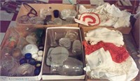 LOT of 5 boxes 2 linens 3 other glass etc