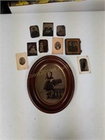 Collection of antique black-and-white tintype