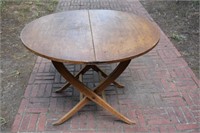 Unusual Mid Century Round Folding Table