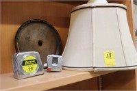 Lamp Shade, 2 Tape Measures 25' and 12'& Small