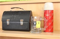 Vintage Metal Lunch Pail, Icy-Hot Thermos, &