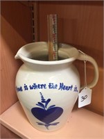 Crock Style Pitcher "Home is Where the Heart Is"