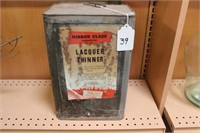 Vintage Metal Lacquer Thinner Tin with Label