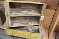 2 Wooden Coca-Cola Carriers (1 Stamped Amarillo)