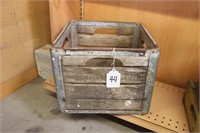 Vintage Wooden Borden Milk Crate