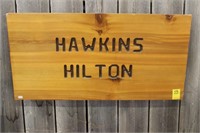 Wooden Wall Sign "Hawkins Hilton"
