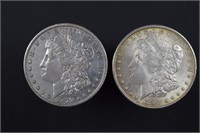 1879 and 1889 Morgan silver dollars