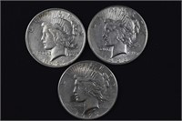 Peace silver dollars (3) - 1924, 26-s, 27-s