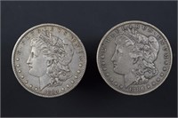1884 & 1886 Morgan silver dollars