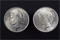 1923 Peace silver dollars (2)