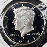 2001-s Proof Kennedy half dollar
