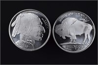 2016 Buffalo 1 ozt silver rounds (2)