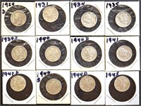 Mercury dimes (12) - VF to BU