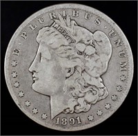 1891-cc Morgan silver dollar