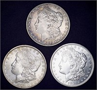 3 Morgan Silver Dollars - 1883, 1889 & 1921-d