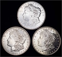 3 Morgan Silver Dollars; 1921-s, 1921-d, 1921