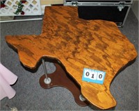 Texas Shaped Wooden Table, Approx. 4' x 4' x 29"H