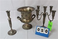 (1) Urn, (2) Candle Holders