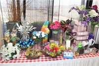 Large Lot Assorted Centerpieces, Glass Vases,