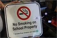 No Smoking On School Property Sign (Metal)