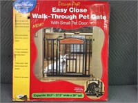 Easy Close Walk Through Pet Gate -30.5-37.5"Wx30"H