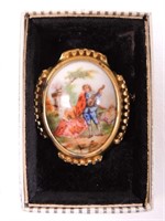 Limoges Porcelain Cameo brooch