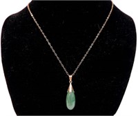 14k Gold Necklace & 14k Jade Pendant