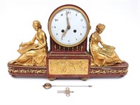 French Eight Day pendulum Tiffany mantle clock