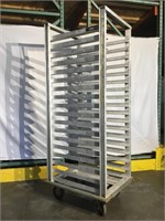 Light weight, rolling bakers rack
