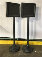 2 signage display stands