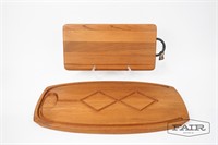 2 Danish Teak Cutting/Serving Boards