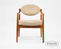 Beige-Upholstered Armchair