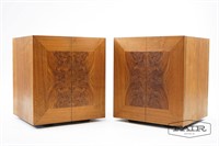 Pair of Burled Wood Front End Tables
