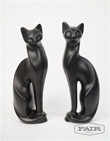 Pair of Ceramic Black Cats