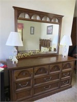 Full Size Bed, Dresser & Chest, (2) Lamps