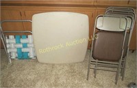 Folding Card Table & Misc Chairs
