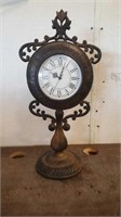 Ornate Metal Neat Standing Clock- 22" Tall
