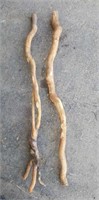 (2) Wooden Branch Sticks- Neat Twists
